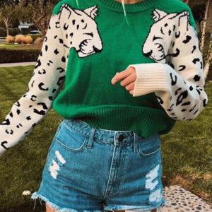 Leopard Soft Knit Crew Sweater